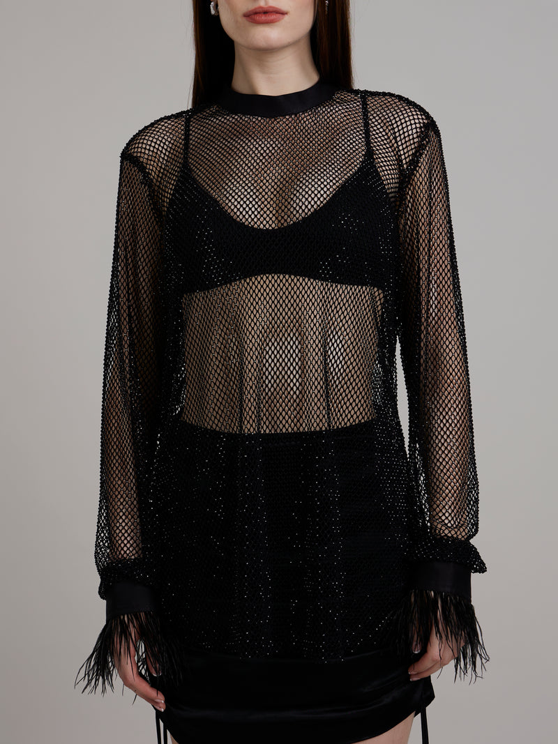 Full Mesh Feather Top