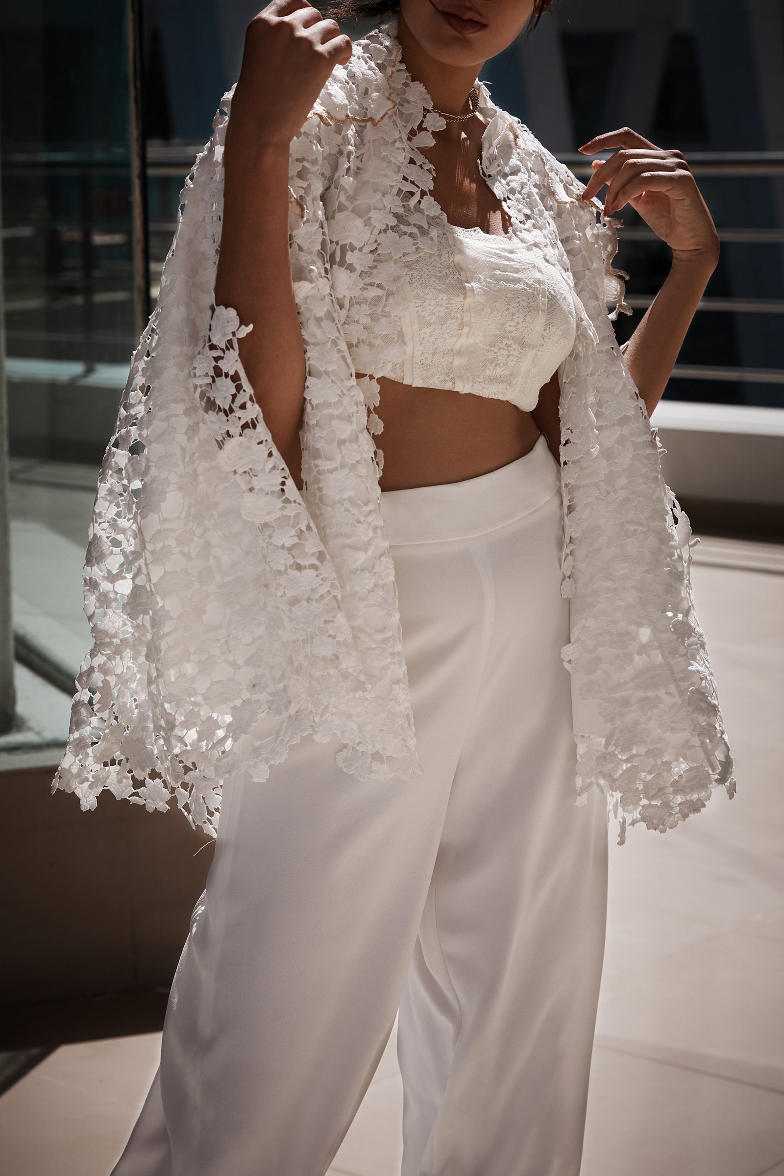 トップス MAISON SPECIAL Lace Cape Blouse Lace Cape Blouse